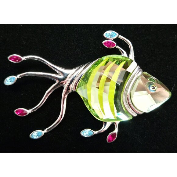 Swarovski Paradise Calimera Crystal Tropical Fish Brooch - Picture 1 of 7